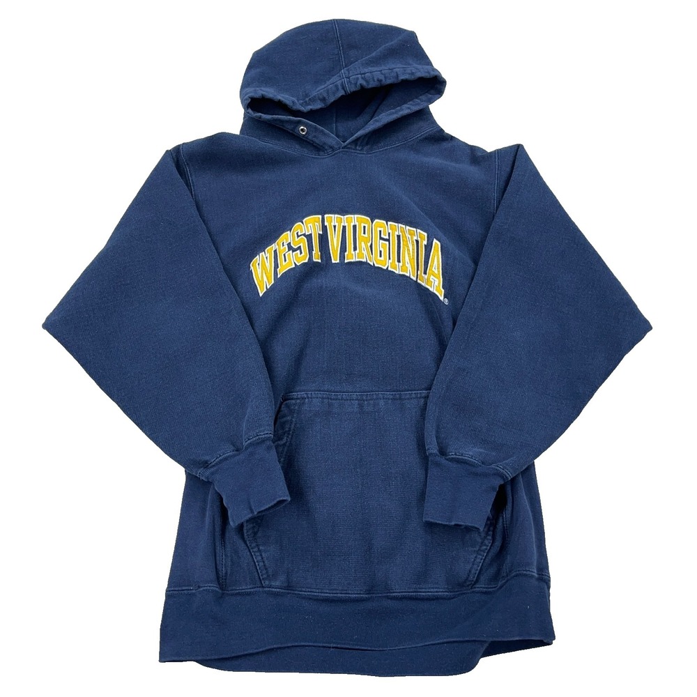 Vintage Y2K West Virginia Mountaineers Hoodie Men Small WVU Heavy Sewn‎ Faded